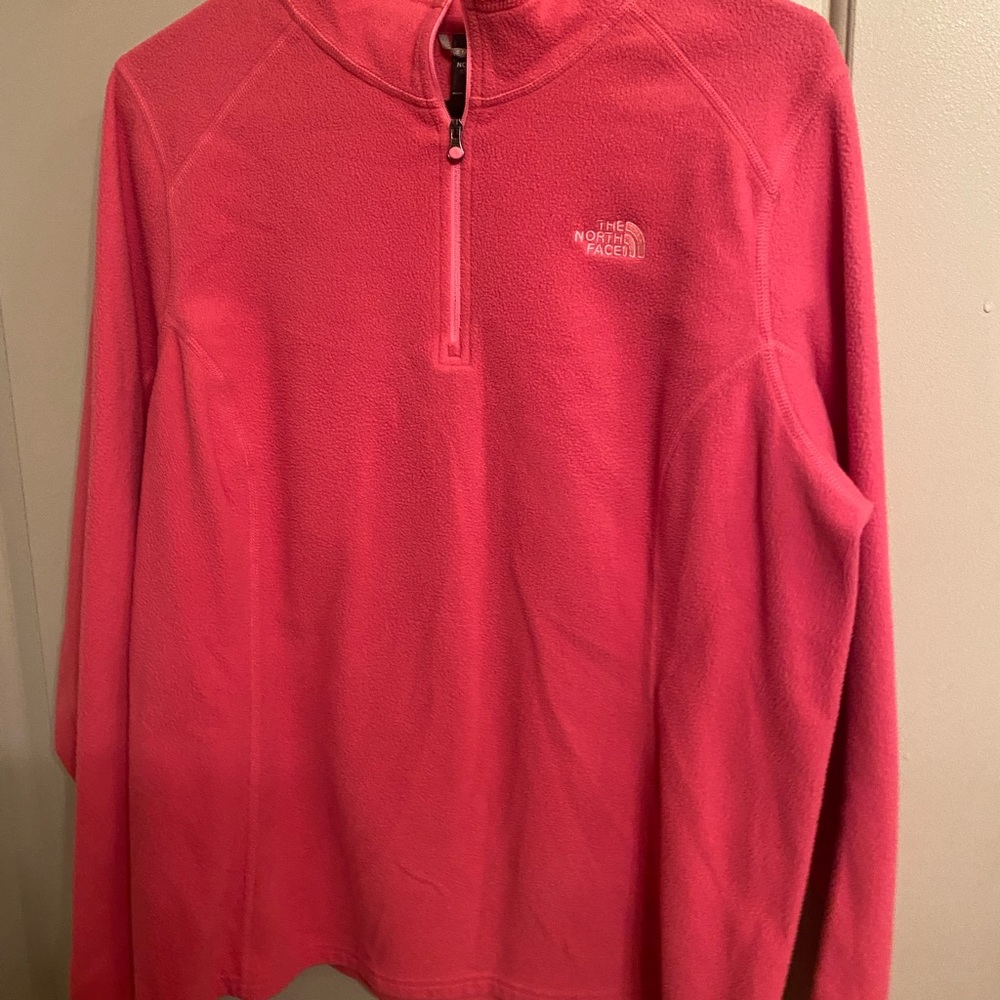 Hot pink XL north face fleece pullover